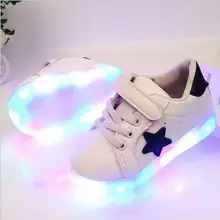 Children Shoes With Light Chaussure Led Enfant Весна Осень Новые Звезды Водить Девочек Shoes Спорт Дышащие Мальчики Кроссовки Shoes