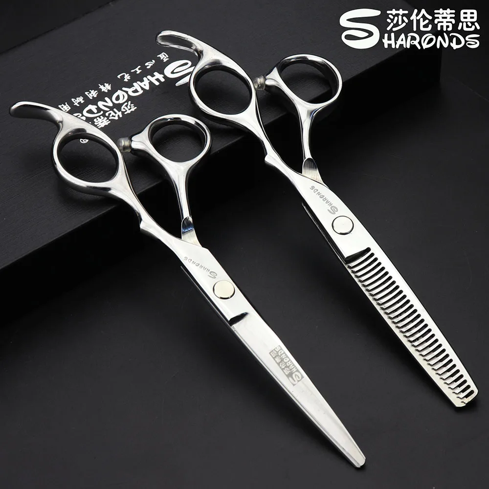 Salão de Beleza Tesouras do Cabelo Polegada Barbeiro Tesoura Sharonds Profissional Cabeleireiro Ferramentas Estilo Corte 6 10 6 polegada salão de beleza barbeiro tesoura