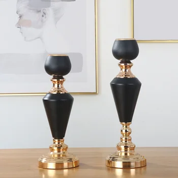 

Candle Holder Iron Candlestick Roman Column Geometric Table Candle Holders for Wedding/Dinner Decoration Candelabra