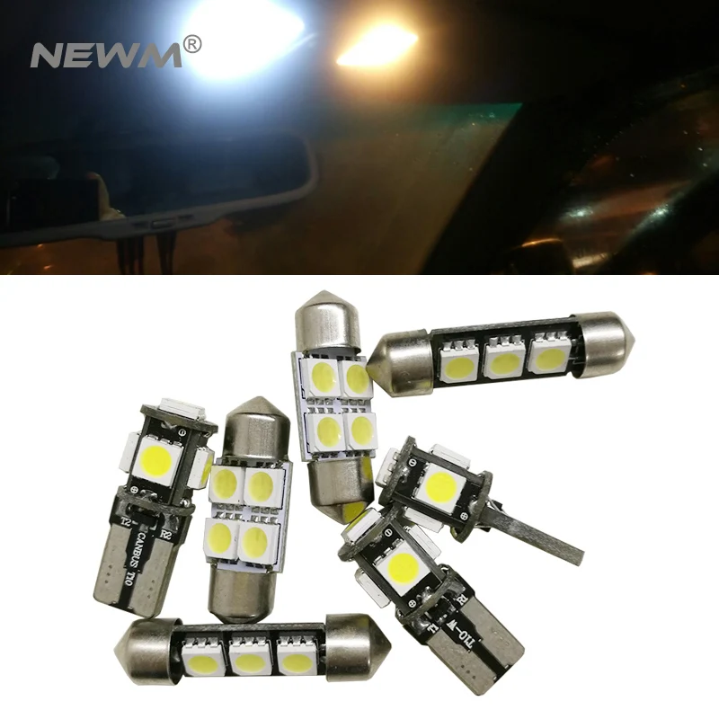 

7 X Error Free Car LED Bright Vehicle Interior Map Dome Door Lights Kit Package for toyota Land Cruiser 100 accessories