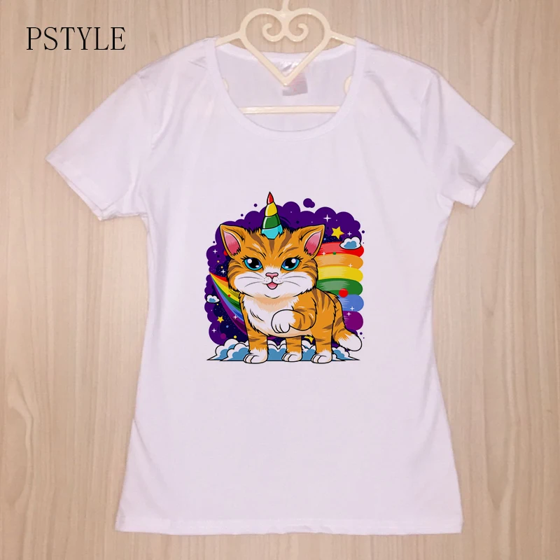 

casual women t shirt kawaii cat design short sleeve t shirts female harajuku t-shirt white woman tee tops casual clothing