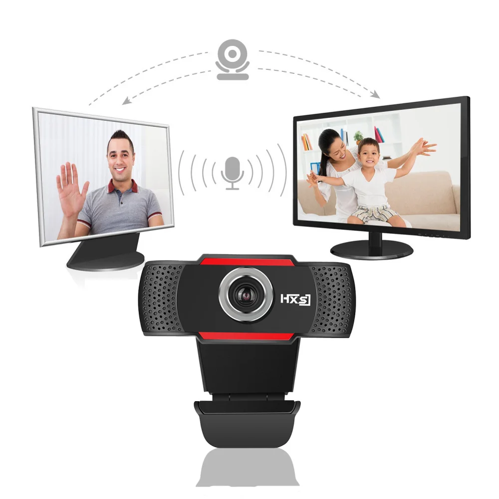 HXSJ USB HD веб-камера 720P вращающаяся Компьютерная камера для ПК видеозвонок и записи с шумоподавлением микрофон клип на стиль для ПК