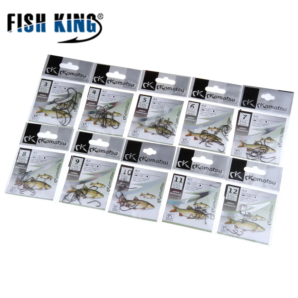 FISH KING углеродистая сталь 50 шт./партия 3#-12# рыболовный крючок, рыболовные крючки, прочная Рыбная блесна, рыболовные крючки