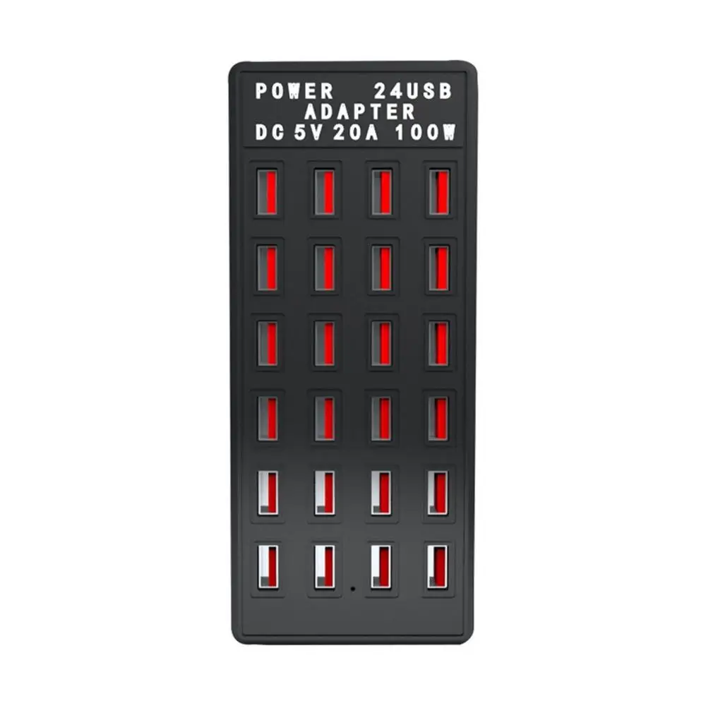 

24 Port USB 2.0 HUB Charging Hub USB Station Charger 5V 100W 20A Smart Charging Station