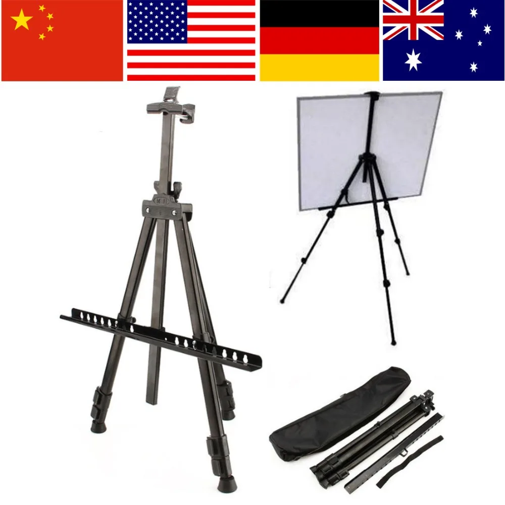 Black Folding Artist Tripod Display Adjustable Tripod Shelf Exhibition Board Stand Mini Painting