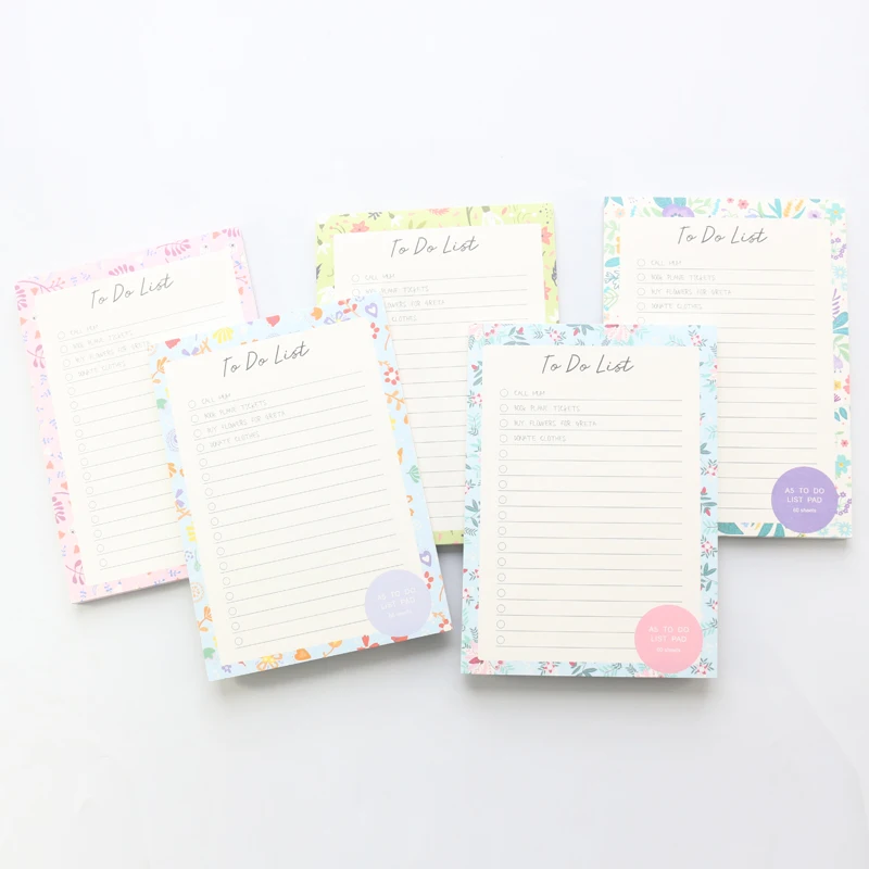 

Domikee New cute cartoon flower school student To do list notebooks stationery,candy A5 person to do list notes pad,60 sheets