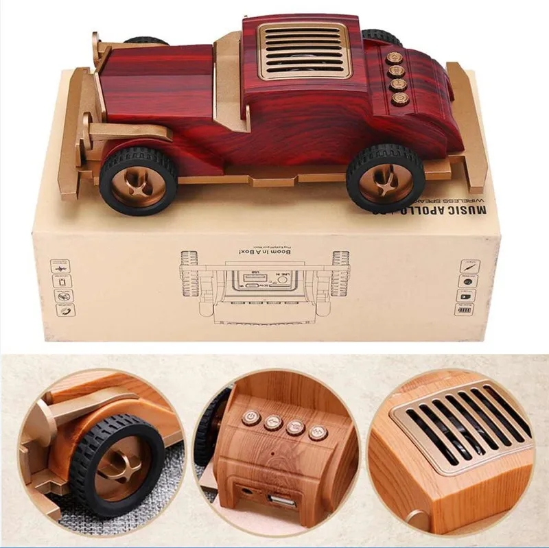 Wireless Bluetooth speaker Retro Portable bluetooth Speaker Hands-free FM USB Mini Subwoofer Music Player Outdoor Speakers4