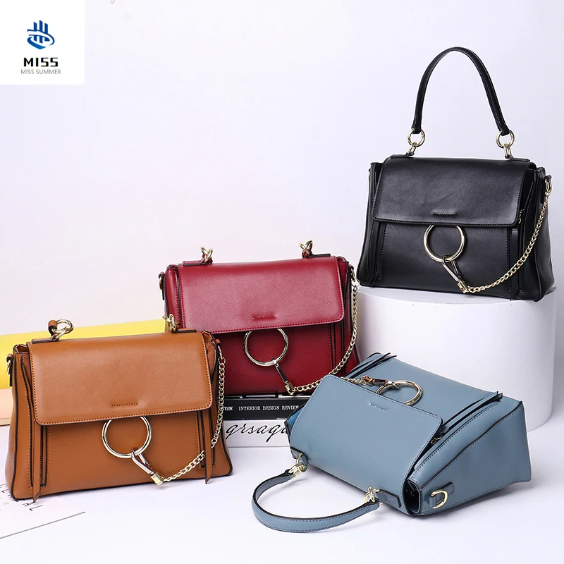 

2019 new spring and summer ladies handbag retro round metal chain handbag high quality shoulder bag bag
