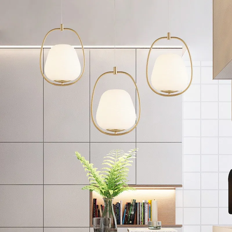 

Nordic Glass Pendant Lights LED Globe White Round Pendant Lamp light Fixtures For Living Room Kitchen Luminare Bar Hanglamp