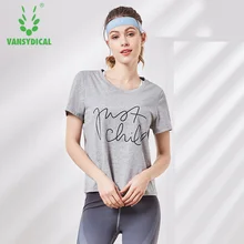 Vansydical спортивные футболки для бега женские с круглым вырезом акциз Топ для тренировок дышащий хлопок Фитнес Рубашки для тренировки
