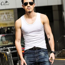 Cncool, мужские майки, одноцветные, уличная рубашка для мужчин, без рукавов, Новые майки, модные, Epacket