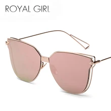 Королевский Девушка Мода Солнцезащитные очки для женщин металла Рамка Брендовая Дизайнерская Очки Винтаж зеркальное UV400 SS341