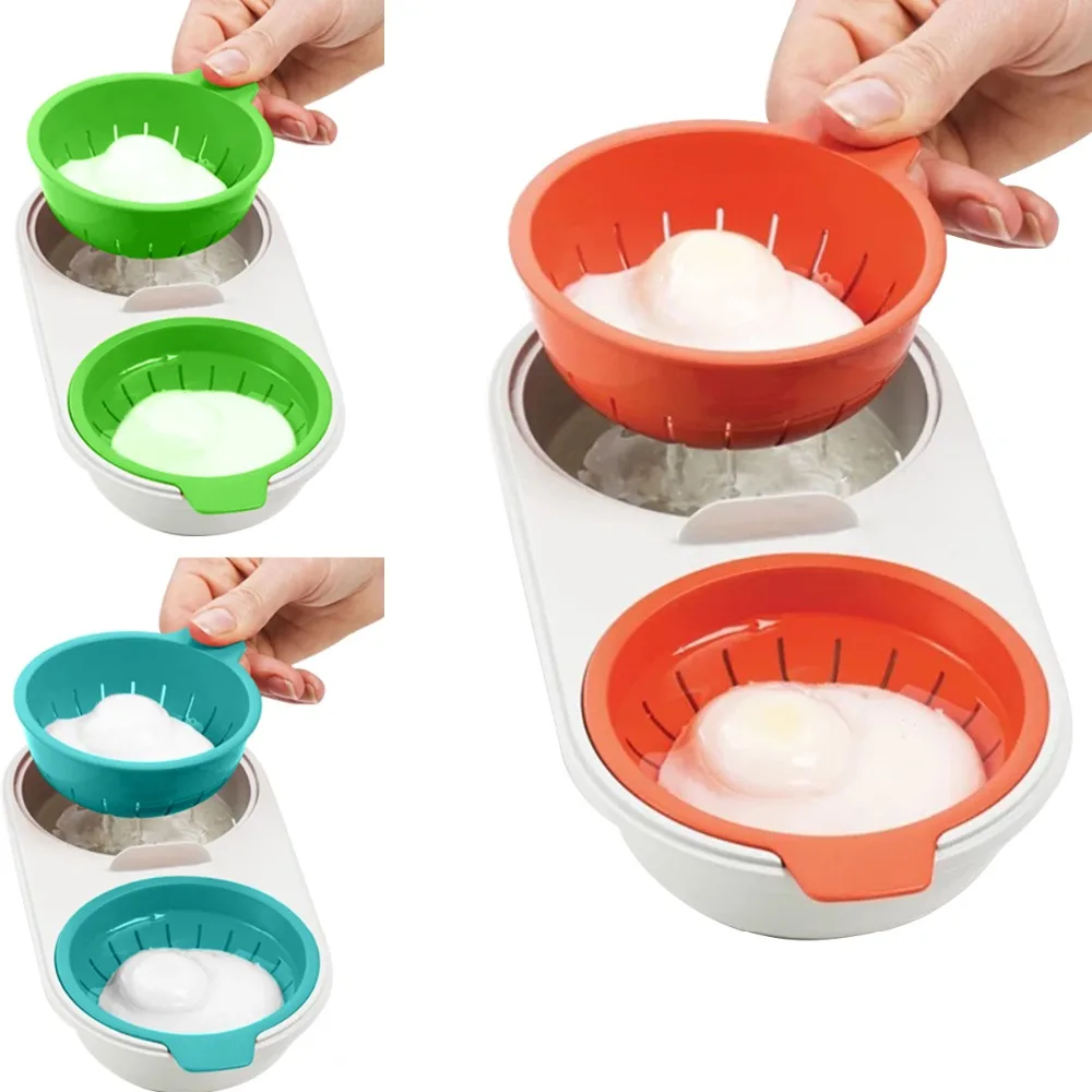 

2 Packs Double Layer Egg Poacher Microwave Egg Cooker Cooking Multifunctional Kitchen Tools safe and non-toxic