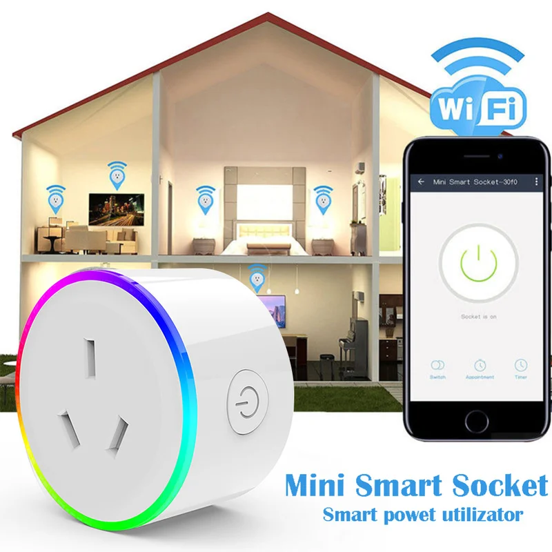 Smart Plug Wi-Fi управление разъем мощность мониторинга энергии таймер ЕС/США/Великобритания Outlet голос управление с Alexa Google дома IFTTT