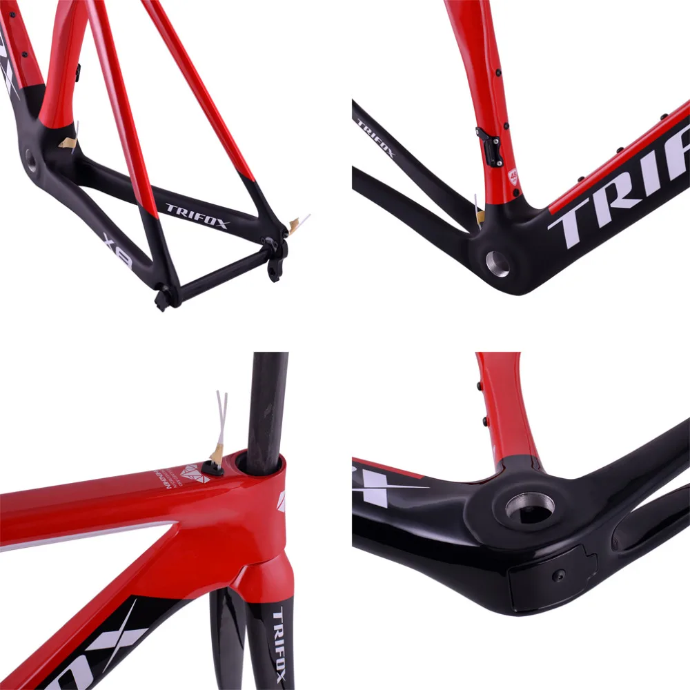 Flash Deal 2019 TRIFOX  T800 carbon road bike frame cycling bicycle frameset super light 980g Di2/mechanical racing carbon road frame 1