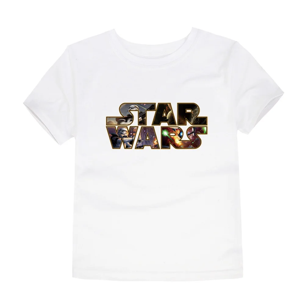 Г. Летняя футболка для мальчиков и девочек с принтом «Звездные войны» Детская футболка с короткими рукавами футболки для малышей, топы для детей от 2 до 14 лет