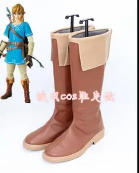 

The Legend of Zelda Link Cosplay shoes Long boots Full Set Comic con Link Cosplay brown shoes large size