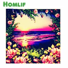 На заказ алмазная живопись морское побережье, закат пейзаж Роза 5d алмазная картина diy eigen foto полный квадратный Полный Круглый аксессуары