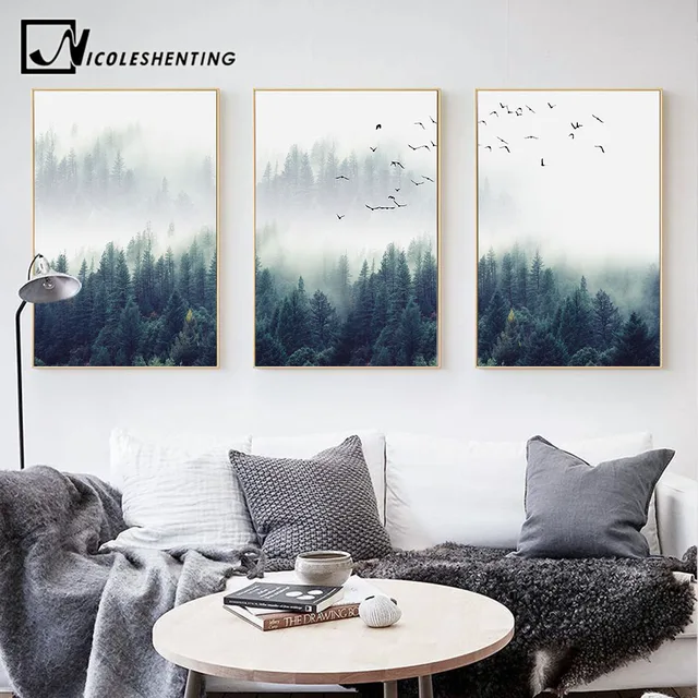 Nordic Decoration Forest Lanscape Wall Art Canvas Poster And Print Nordic Decoration Forest Lanscape Wall Art Canvas Poster And Print Painting Decorative Picture For Living