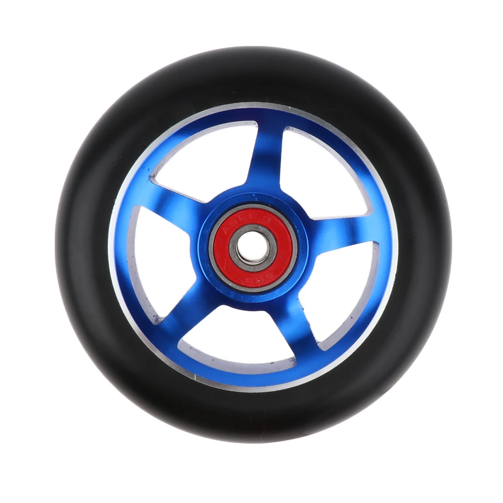 2pcs Replacement 100mm Push/Kick/Stunt Scooter Wheels Replacements with 608 ABEC-9 Bearings & Bushings