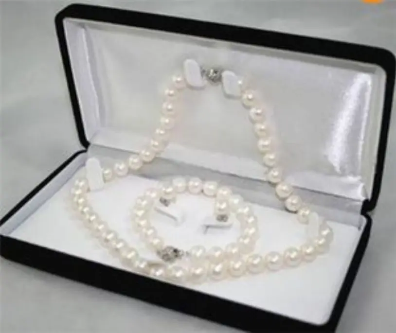 

8-9MM White Akoya Cultured Pearl Necklace Bracelet Earring Set AAA+KJH A(5.18)