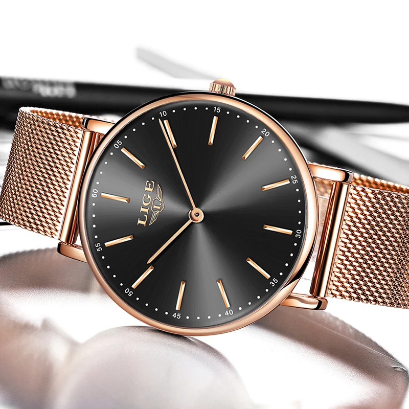 Relogio Masculino LIGE Men Watch Luxury Brand Fashion Waterproof Ultra Thin Watch Full Steel Quartz Watch Men Business watches