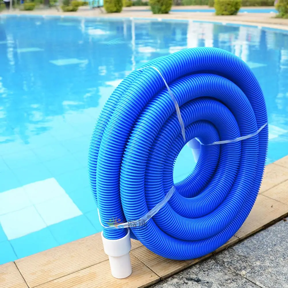 biteatey Spiral Swimming Pool Vacuum Hose 10m With 1.5 Inch Swimming Pool Double Suction Pipe Cleaning Accessories