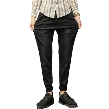 

2017 autumn winter new black stretch men jeans fashion Harlan pants trousers Free shipping