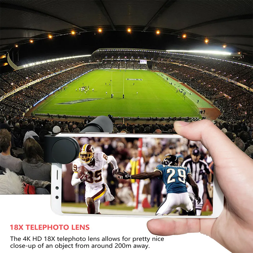 18X зум телеобъектив со штативом 4K HD монокулярный телескоп алюминиевый сплав телефон объектив камеры для iPhone смартфон мобильный