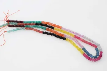 

multicolor jade roundel faceted 4*2mm 15" for DIY jewelry making loose beads FPPJ wholesale beads nature
