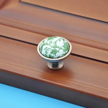 

Dresser pull green ceramic drawer cabinet knob red bronze dresser cupboard door pull fashion creative vintage furniture knob ACH