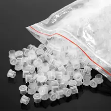 Высокое качество 1000 шт. 10 мм небольшой размер чашки чернил. Ясно, плоские татуировки пигментные чернила крышка чашки с нижней для очистки тату инструмент