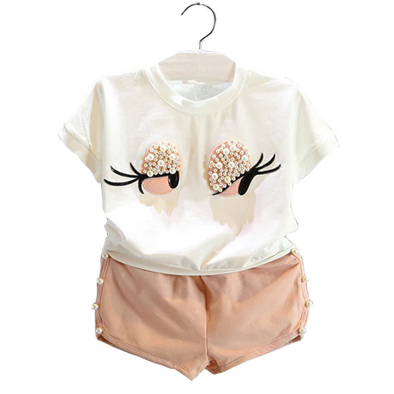 

Girls Clothes Set Girls Clothing Set PearlLovely Long Eyelashes Toddler Girl tops+ Pants Girls Suit Kids Clothes