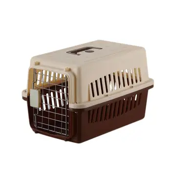 

1Pc Pet Airline Carrier Sightseeing Breathable Portable Plastic Air Travel Case Pet Kennel Dog Cat Carrier For Dogs Cats