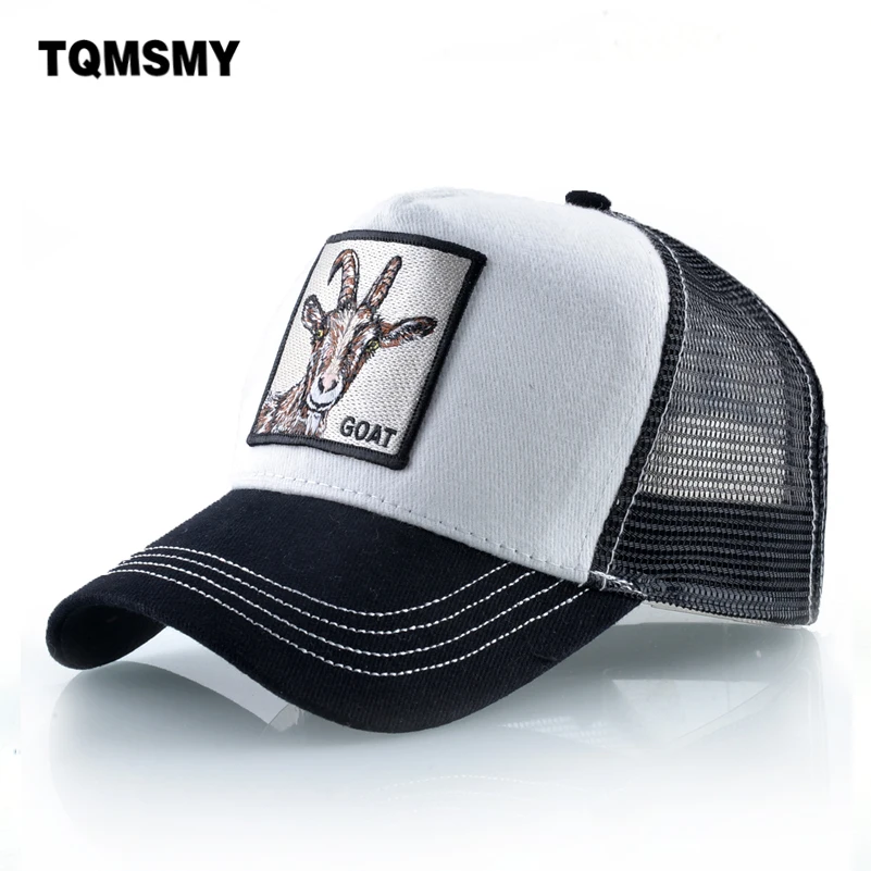 التطريز الماعز البيسبول قبعات للرجال والنساء أزياء مزرعة الحيوانات Snapback كاب الهيب هوب قبعة تنفس شبكة قبعات للحماية من الشمس هدية العظام