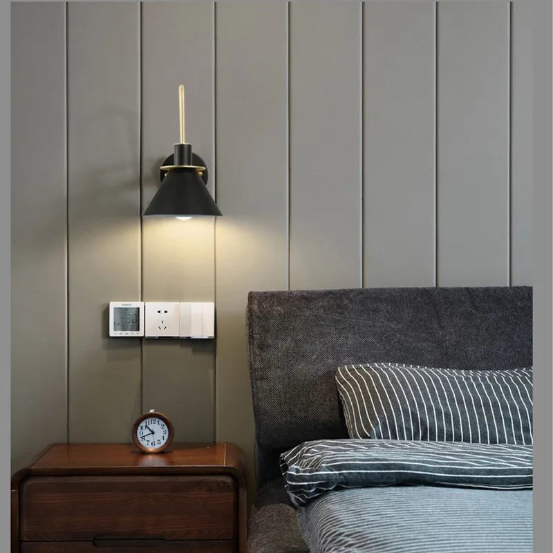 Post Modern Wall Lights Sconce Creative Iron Horn LED Nordic Simple Modern Wall Light For Bedside Wall Lamp Home Indoor Lighting Fixture E27 E26 (10)