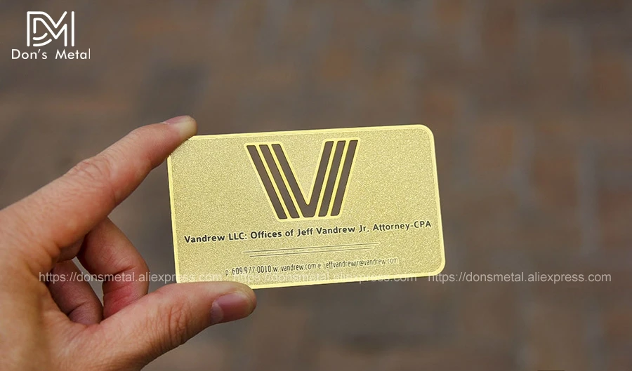 Gold brushed metal membership card plating brushed stainless steel card custom stainless steel business card 