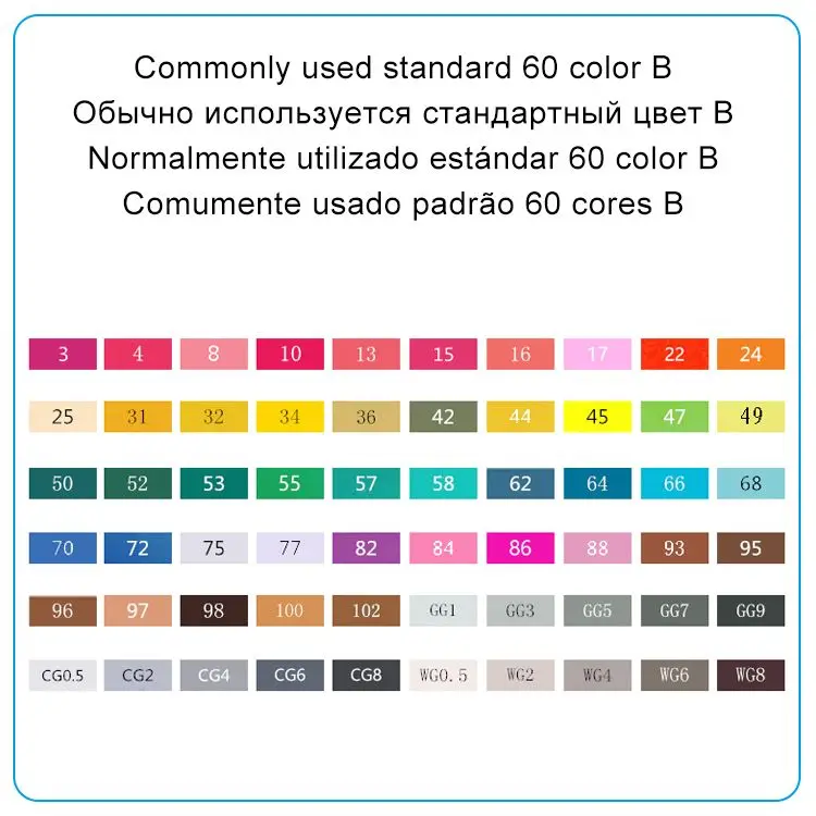 TOUCHFIVE 168 цветов Рисование маркер ручка анимация эскиз Co ic Маркеры Набор для художника манга графическое на спиртовой основе маркеры кисти - Цвет: 60 Colors Standard B