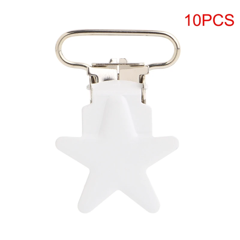 5Pcs Baby Star Metal Suspenders Clips Soothers Holder Dummy Pacifier Clips S&K 