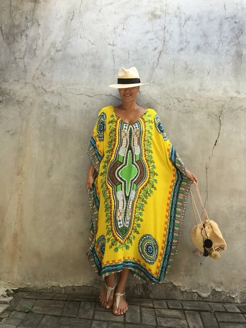 Günstige 2018 druck Strand Lange Kleid Sarongs Abdeckung ups Bademode Bobe de Plage Pareo Strand Tuniken badeanzug abdeckung ups saida de Praia