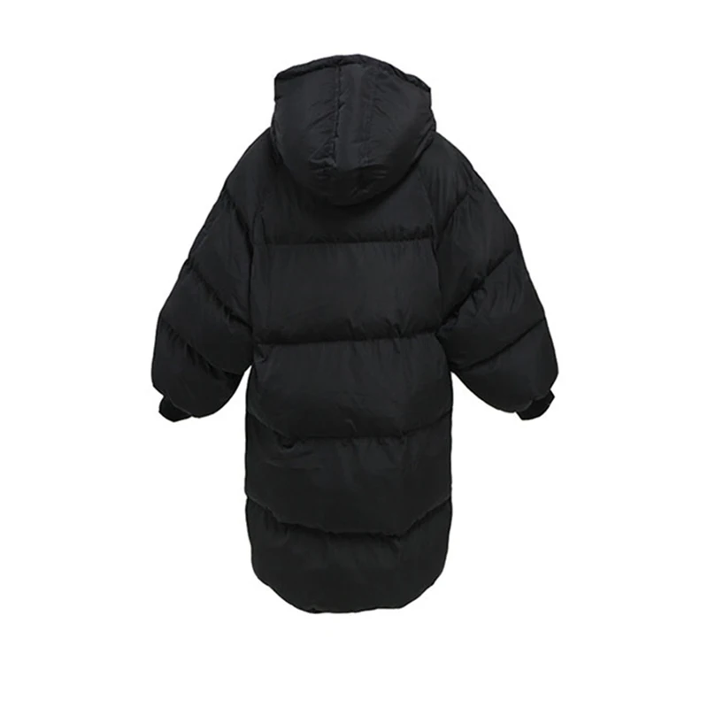 QAZXSW 2017 New Korean Cotton Coat Women Long Parkas Plus Size Ladies Warm Padded Jacket Loose Thick Winter Jacket Hooded HB254