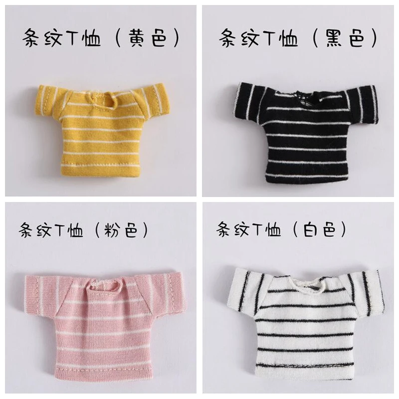 Новая модная одежда для куклы bjd, полосатая футболка с короткими рукавами для 1/12bjd, obitsu11, ob11, аксессуары для куклы, одежда