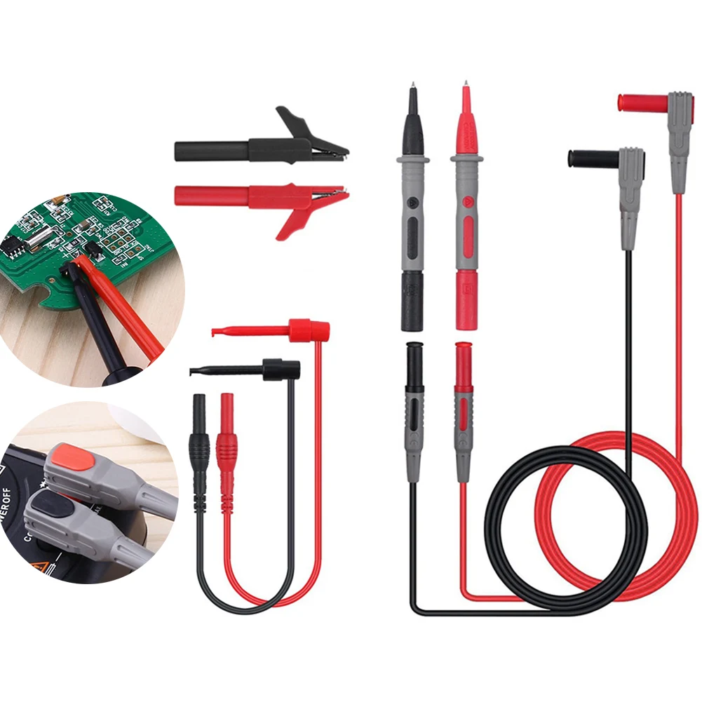 

8pcs/set Laboratory Circuitry Threaded Professional Multimeter Testing Diagnostic Alligator Clips Extension Electronic Accessory