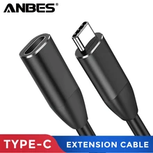 ANBES USB C Extension Cable Type C Extender Cord USB-C Thunderbolt 3 for MacBook Pro Nintend Switch USB 3.1 USB Extension Cable