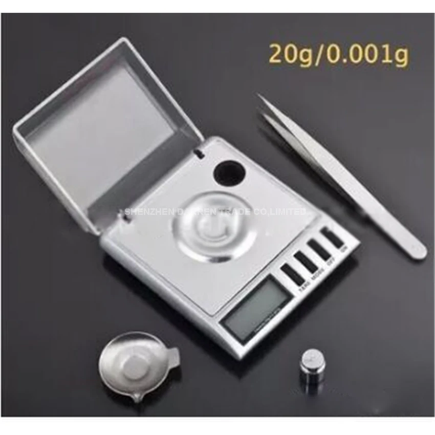 

1pc 0.001g / 20g Digital Milligram Gram Electronic Scale scales Balance Weight Weighing platform diameter 2cm