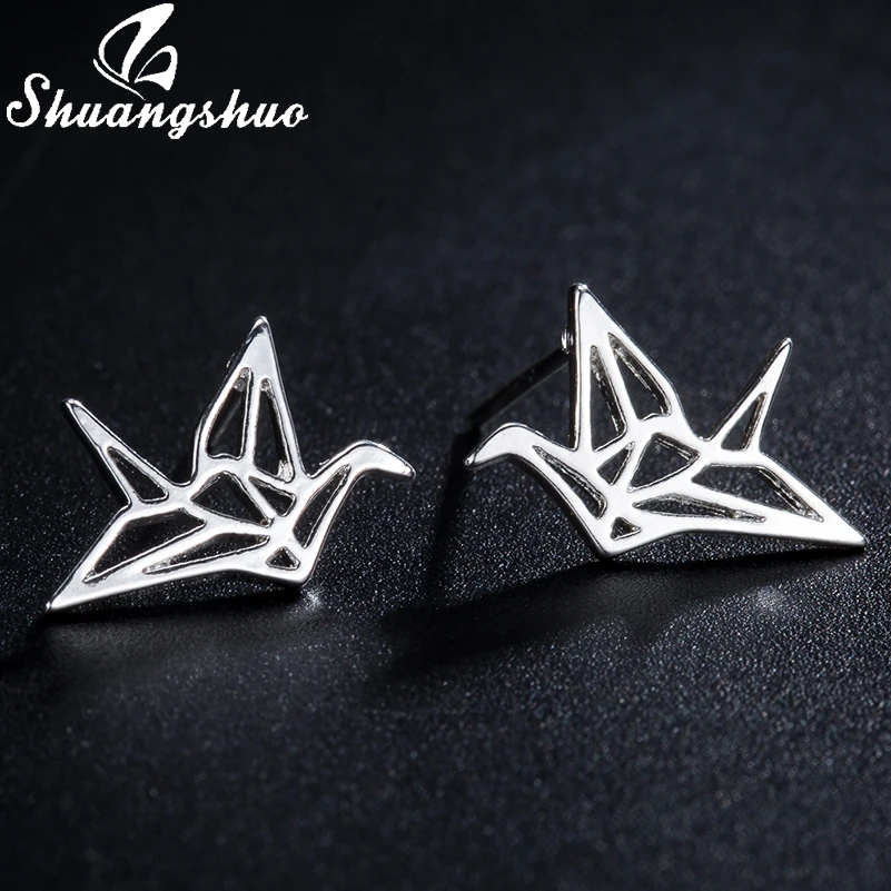 Женские серьги гвоздики Shuangshuo корейские модные из нержавеющей стали с