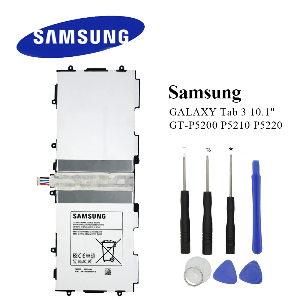 Скидка Оригинальный аккумулятор для планшета T4500E для samsung Galaxy Tab 3 10,1 GT P5210 P5200 P5220 P5213 6800 мАч реальная емкость Akku