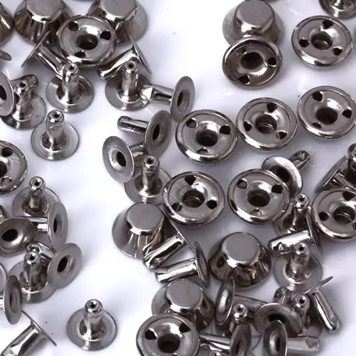 100pcs DIY Double Cap Snap Rivet Studs Nailhead Buttons Bag Cloth