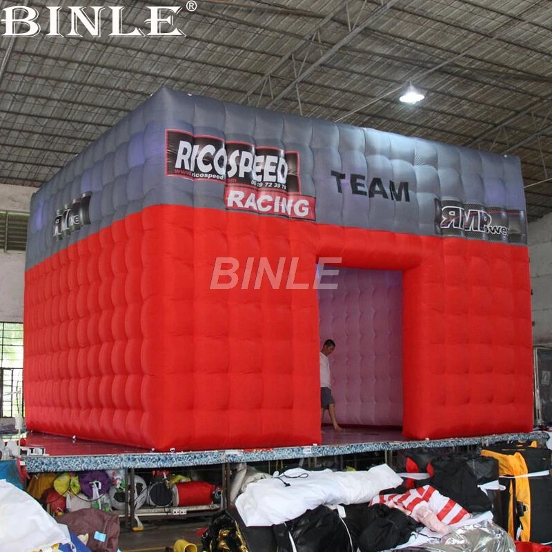 Top 6.5x6.5m LED lighted oxford sew inflatable cube tent with logo giant inflatable kiosk tent event bubble for exhibition