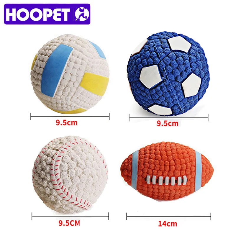 HOOPET Pet Dog Toy Balls Squeak Puppy Toys Interesting Tennis Football Tooth Cleaning Toys for Dogs 3
